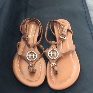 Tommy Hilfiger Brown Leather Strap Sandals